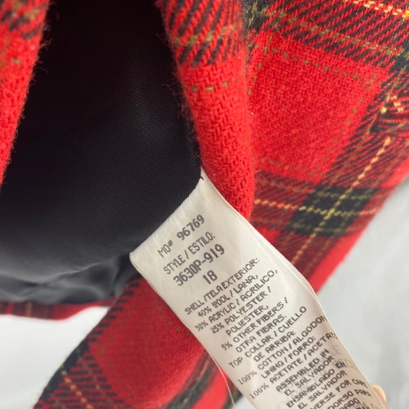 SOLD Sag Harbor Vintage 90’s Plaid Wool Red Blazer - Picture 6 of 8